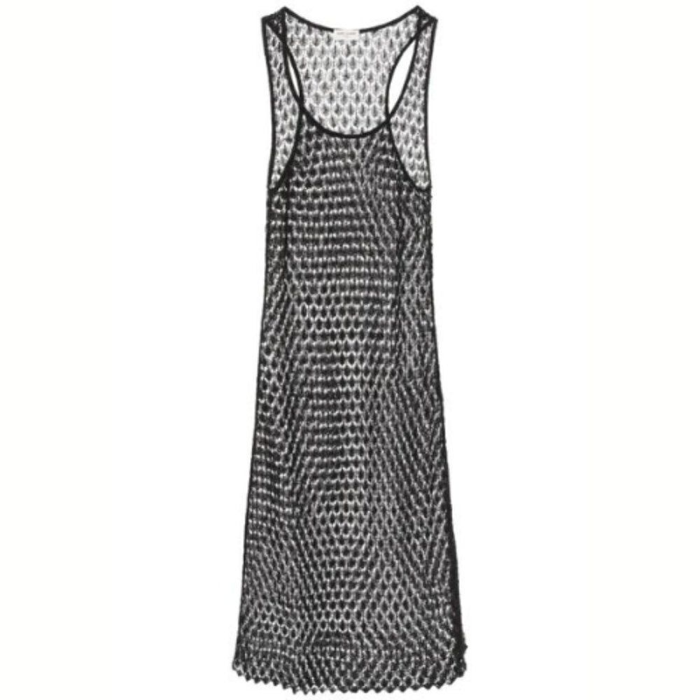 Saint Laurent Women's Black  Midi Lace Dress Size OS - Picture 8 of 16